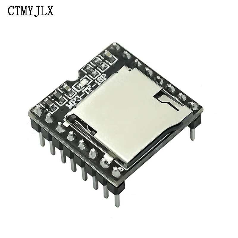 DFPlayer-Mini Módulo MP3 Player, Cartão Micro SD, U-Disk IO, Porta Serial, AD, Voice Decoder Board para Arduino, DIY Eletrônico, 10Pcs