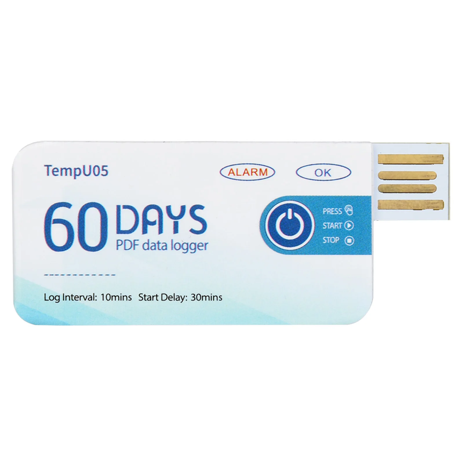 TempU05 Single Use Temperature Data Logger Disposable USB Temperature Recorder PDF Report Single Use Temperature Recorder