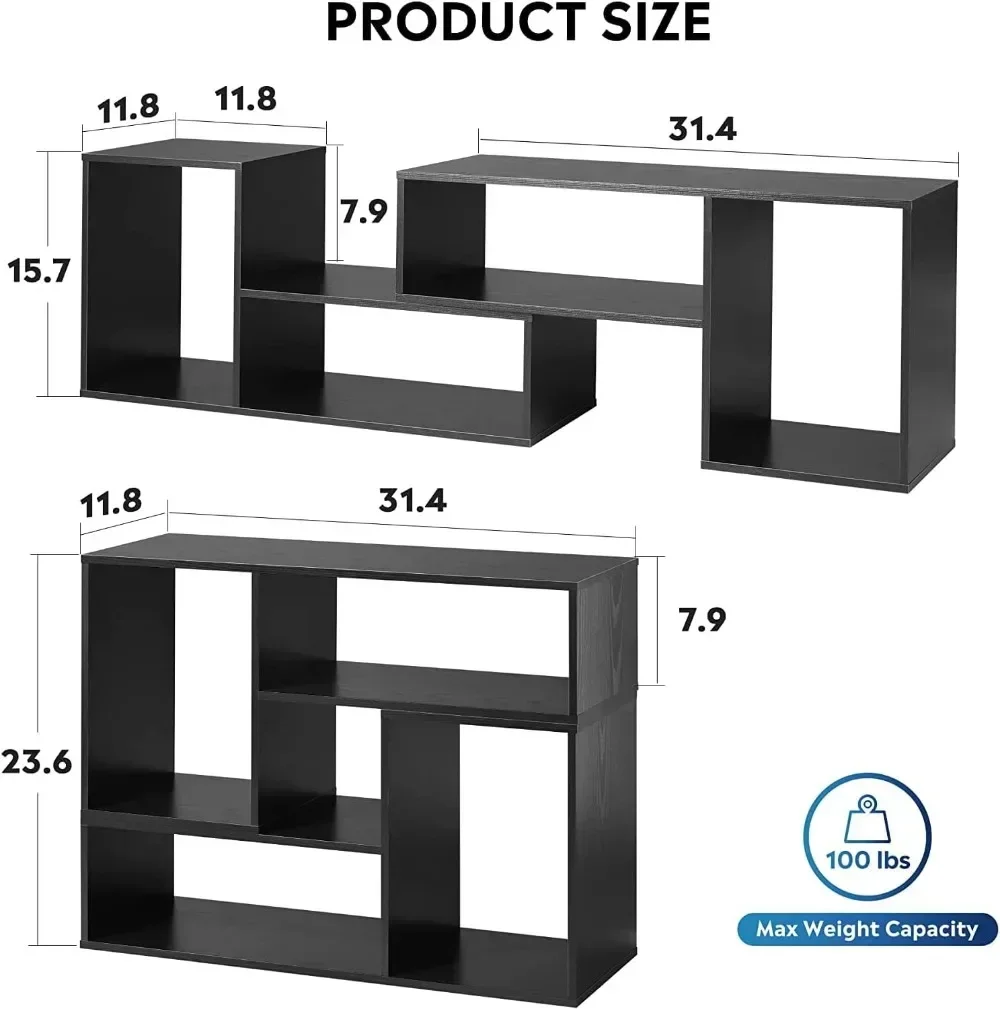 Deformable TV Stand up to 75 Inch TV, Modern Entertainment Center with 3 Pieces Cabinets