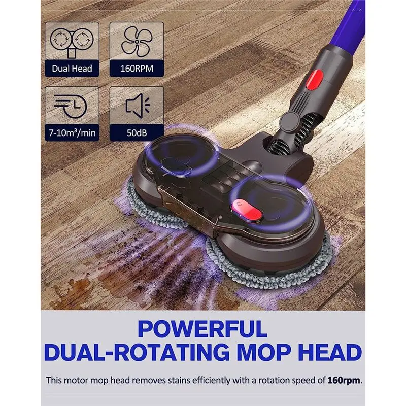 A66T Electric Dry Wet Mopping Head for Dyson V15 V8 V7 V10 V11 Vacuum Cleaner with Water Tank