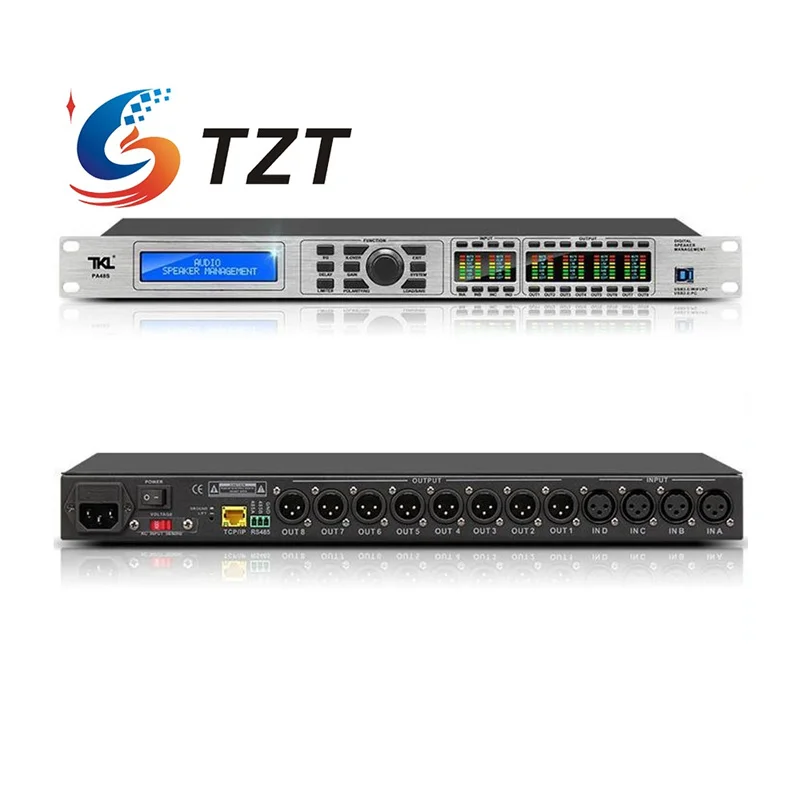 

TZT TKL-PA48S High-level Four Input and Eight Output Digital Audio Processor 32-Bit DSP Processor with 96KHz Sampling Frequency