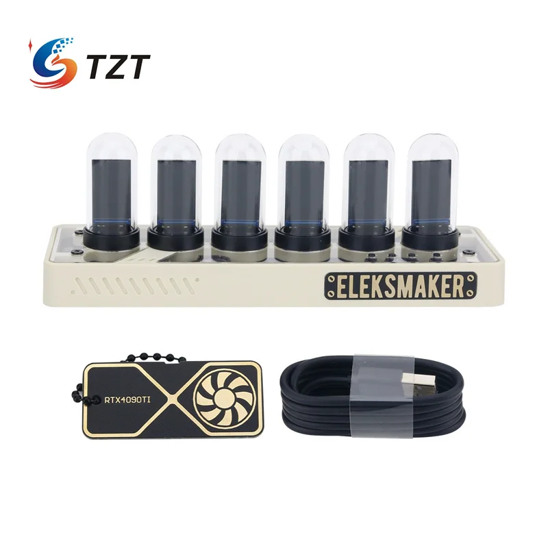 TZT EleksMaker IPS PR1 RGB Nixie Tube Clock with WiFi and Bluetooth Function for Desktop Decoration