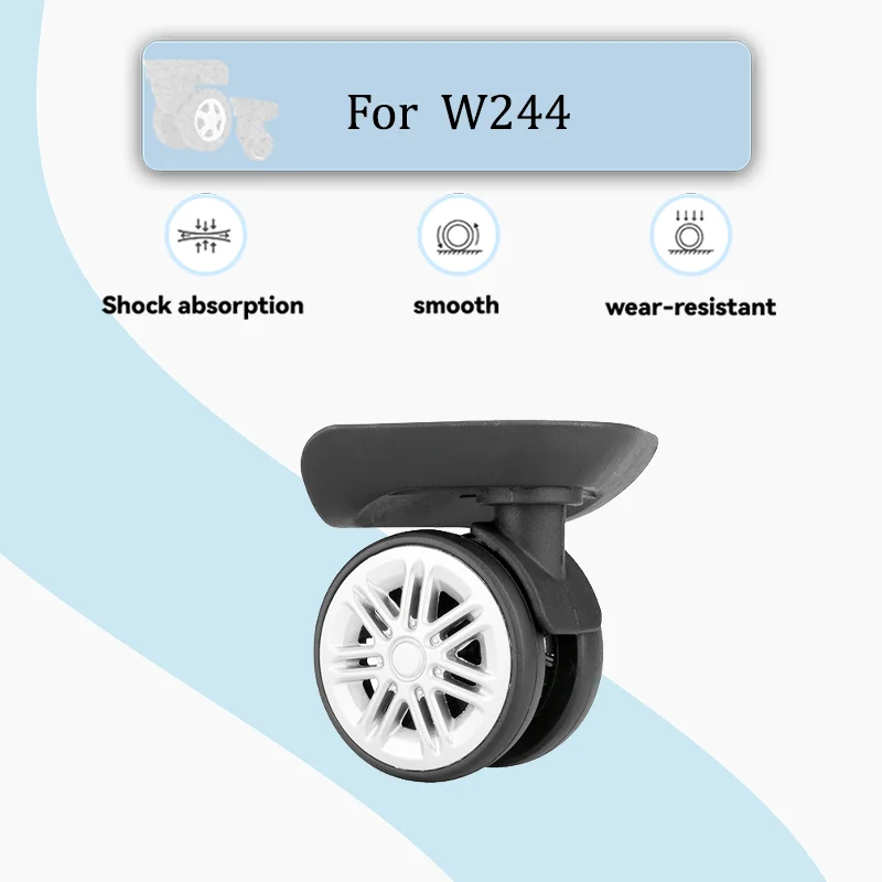 For W244 Luggage Wheel Repair Kit - Silent Replacement Wheels Heavy-Duty 360° Swivel Wheels Fits Most Luggage Carriers