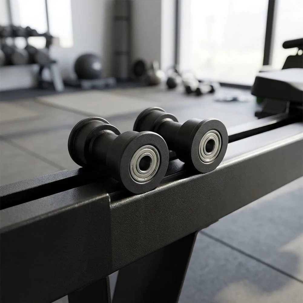 Plastic Bearing Wheel Pulley for Rowing Machines with 608zz Stainless Steel Internal Bearing for 60mm Rectangular Tube Frame Use