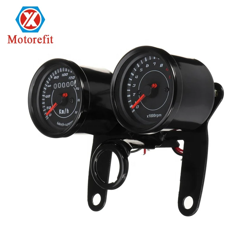 

Motorcycle Tachometer Odometer Speedometer Gauge Kit W/ Bracket LED Backlight Display