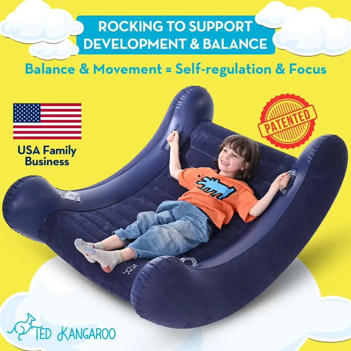 Cloud Rocker |   Sensorischer Stuhl für Kinder, inklusive elektrischer Luftpumpe