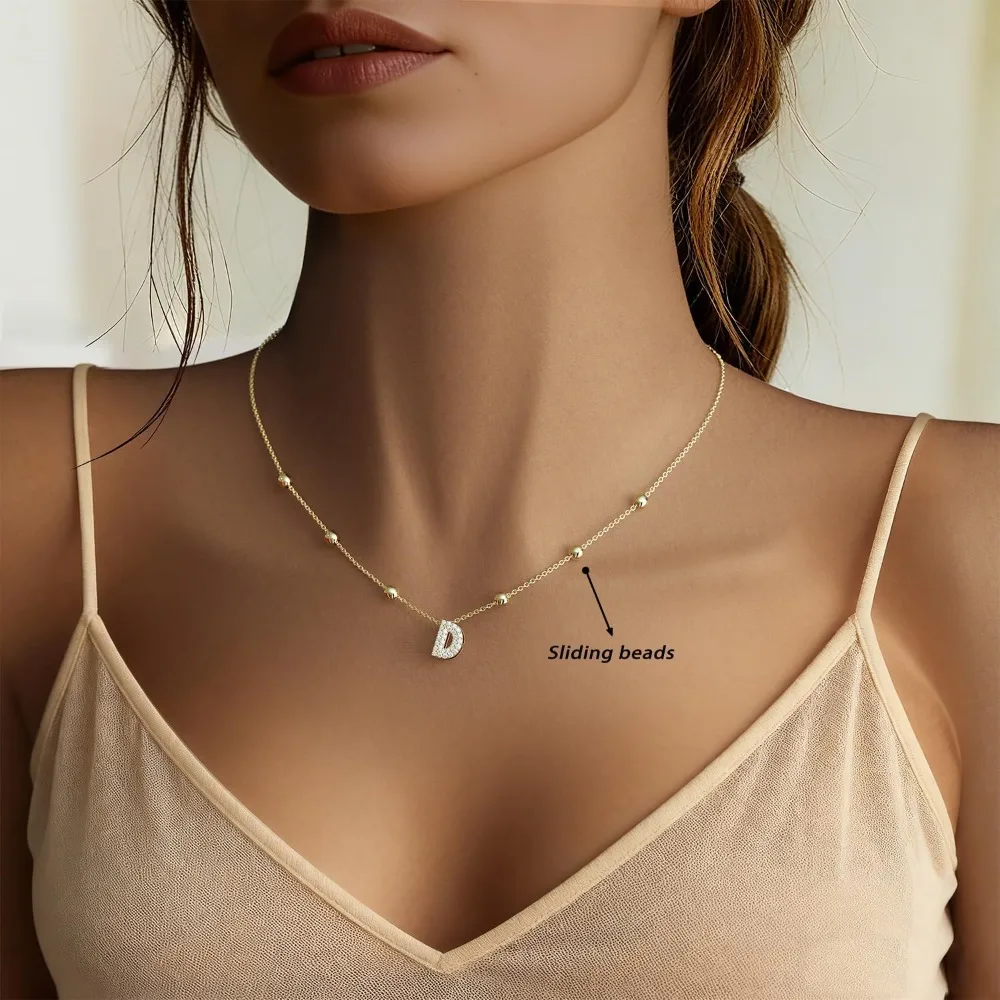 قلادة على شكل قلب أو قلادة أولية للنساء غير مشوهة من حجر تشيكوسلوفاكيا مجوهرات أنيقة قابلة للتحويل سلسلة قابلة للتعديل هدية لأميها #2