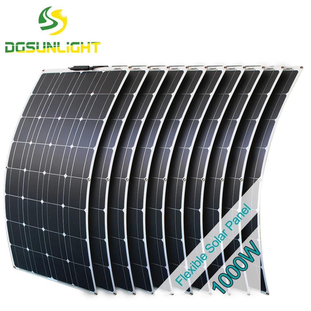 

Factory direct supply 1000w PET etfe mono flexible solar panel for camping