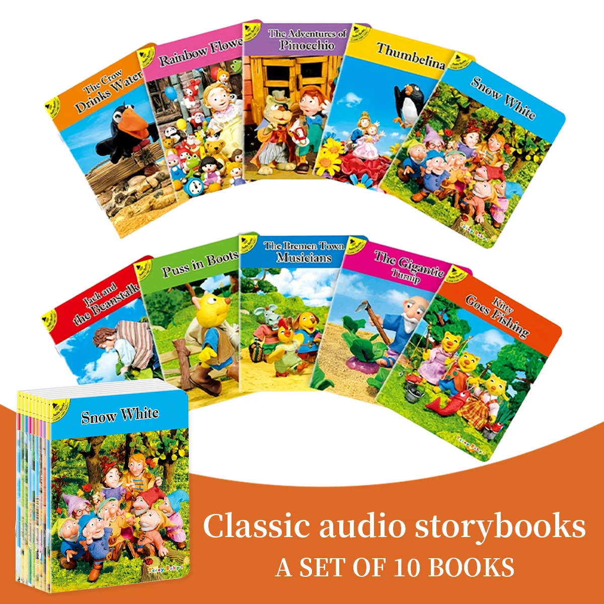 Set of 10 English Storybooks: Enhance Baby's Imagination, Gift Box Option, Ages 0-3, Early Learning