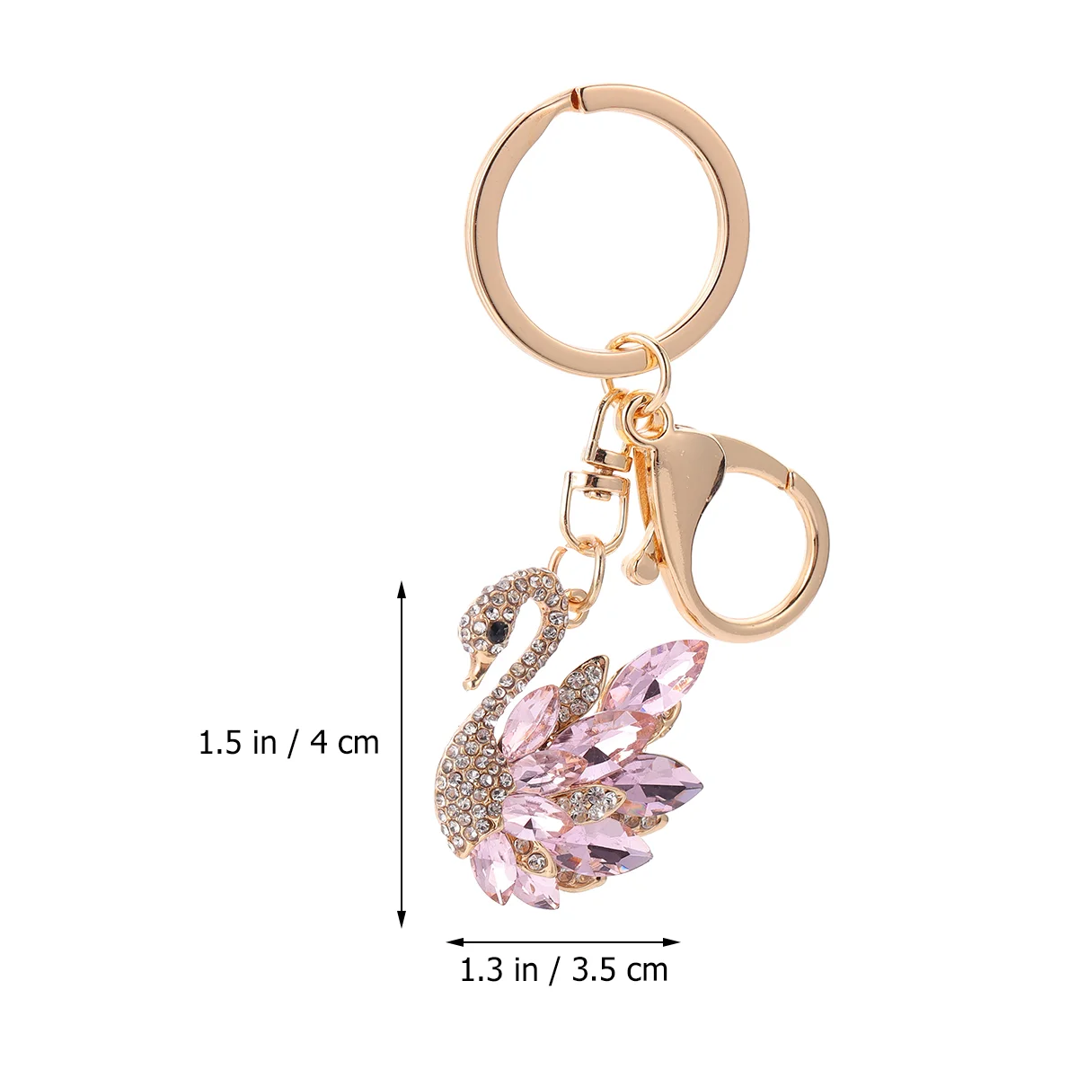 1PC Lovely Swan Keyring Rhinestone Car Bag Hanging Decorations Glitter Keychain