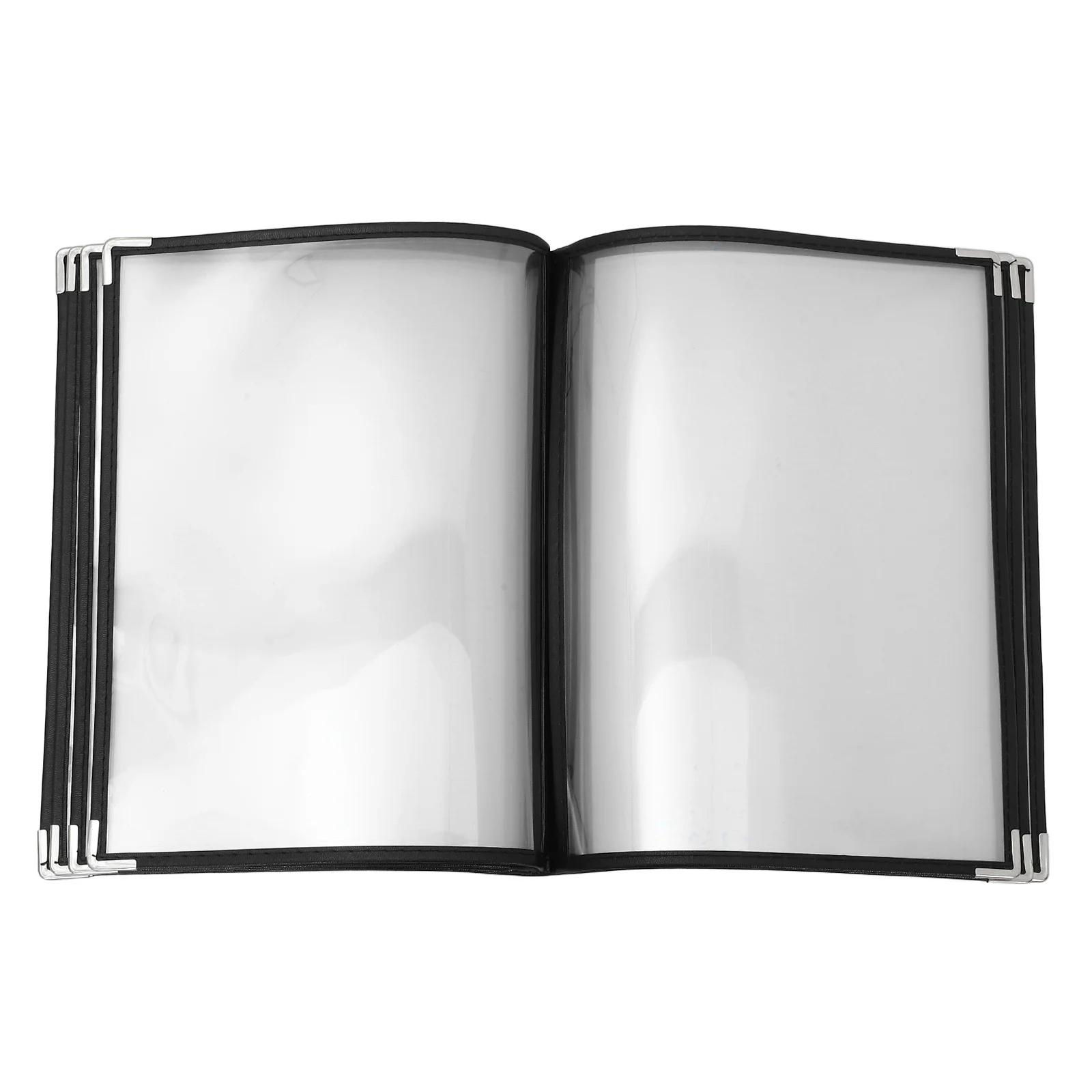 

A4 Clear PVC Menu Book 8 Pages 16 Views Faux Restaurant Menu Binder Replacement Folder for Cafes Bars PVC Notebook