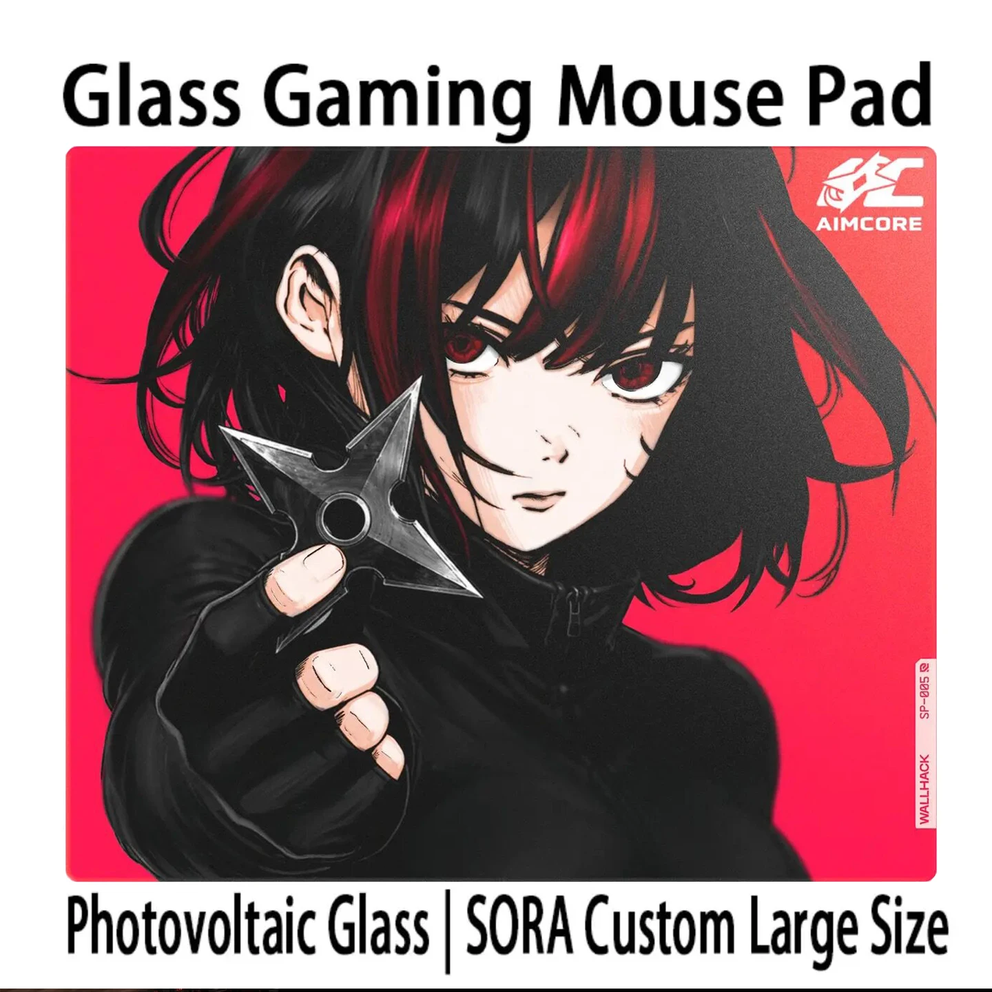 W-WALLHACK SP004 SP005 Tempered Glass Mouse Pad E-sports Desk Pad Gaming FPS Extra Large Size Custom Mousepad Perfect Replica
