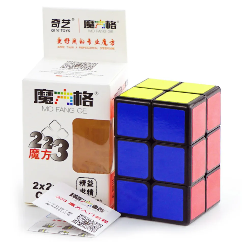 QiYi MoFangGe 223 Magic Cube 2x2x3 2x3x3 Black Color Professional Magics Speed Puzzle Cubes Kids Educational Funny Toys For Boys