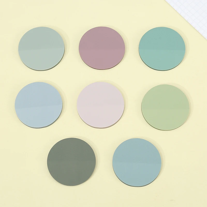 Round Transparent Sticky Notes 20 Sheets Memo Pad Notepads Sticker Paper To Do List Waterproof PET for Student Office Stationery