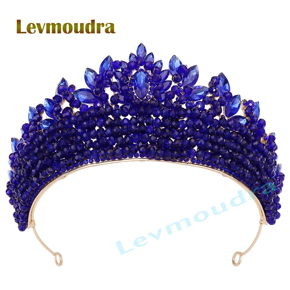

Свадебные хрустальные тиары и короны Levmoudra для женщин, повязки на голову для невесты, королевские головные уборы для принцесс и наряды для церемонии Quinceanera