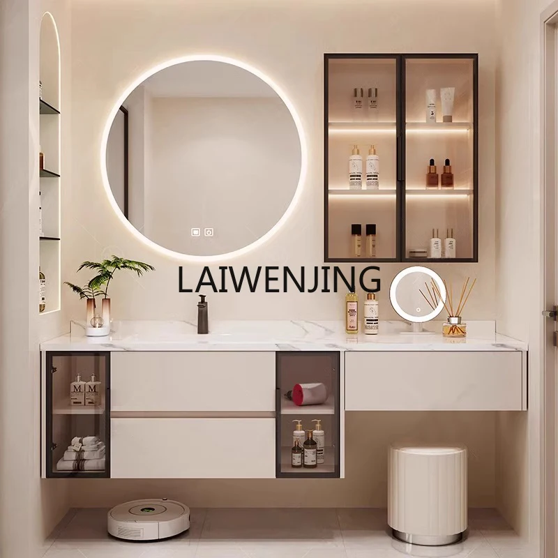 

SGF bathroom cabinet vanity slate seamless integrated basin toilet