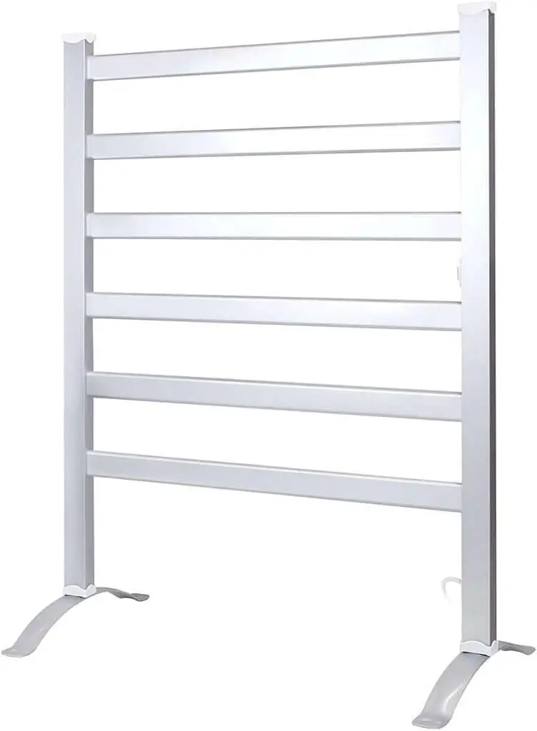 2-in-1 Towel Warmer and Drying Rack, Heated Towel Rack, Free Standing & Wall Mount (UL Certified) with 6 Bars & Aluminum Frame