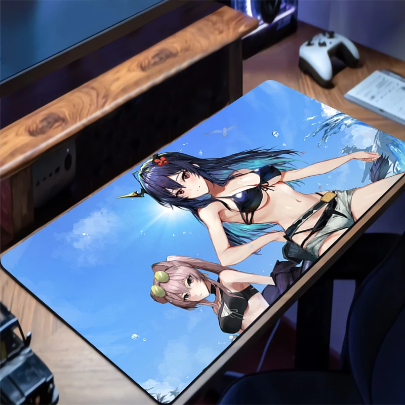 Alas Mouse Besar Arknights Chen E-sport Game Player Mouse Pad Keyboard Pad Non-slip Mat Coaster PC Karpet Anime Permainan Mousepad