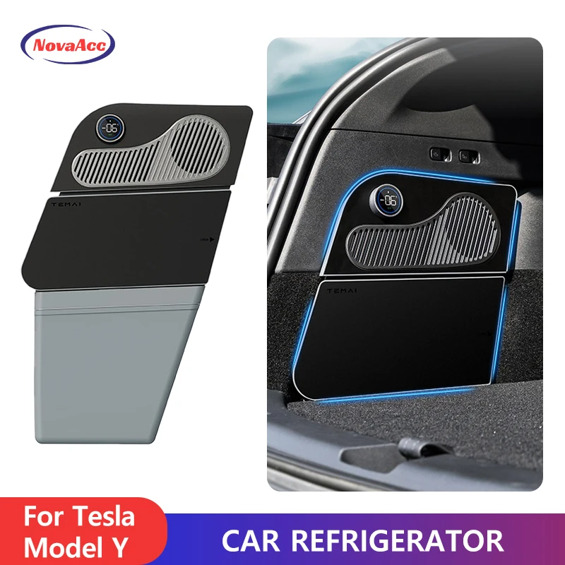 NovaAcc for Tesla Model Y Car Refrigerator 16 Liter Volt Portable Compressor Freezer Cooler Fridge Outdoor Travel Camping