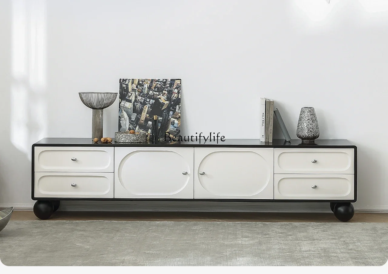 

yj19 French retro cream style TV cabinet household modern simple Italian light luxury medium and ancient style TV cabinet