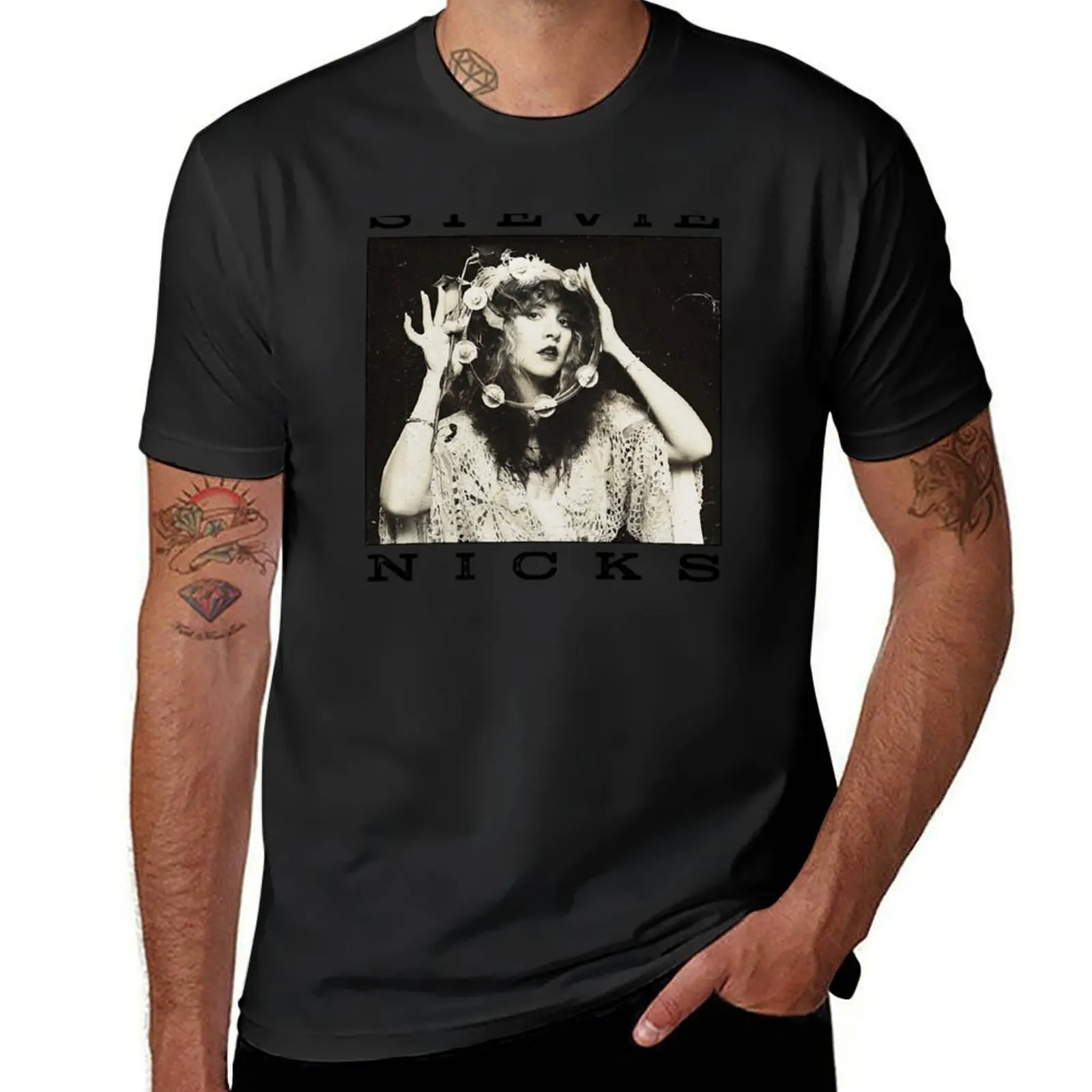 Stevie Nicks Belladonna album artwork retro vintage design T-Shirt anime clothes plain workout shirts for men