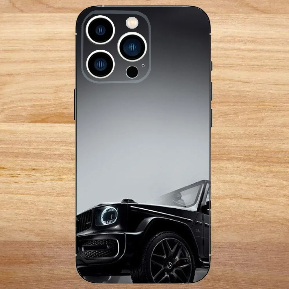 AMG Car G63 M-Mercedes Funda de teléfono para iPhone 16,15,14,13,12,11, Mini,Pro,SE,MAX Funda blanca mate a prueba de golpes