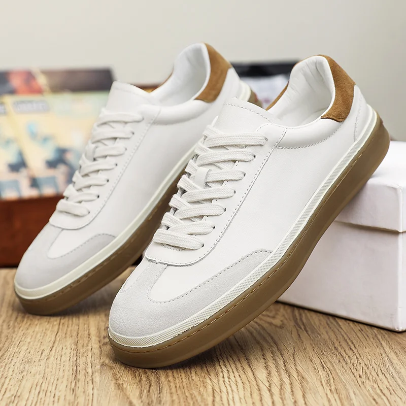 

Mens Flats Sneakers Genuine Leather Casual Outdoor Shoes Non-Slip Breathable Luxury Brand Footwear Top Quality Handmade Shoe Men