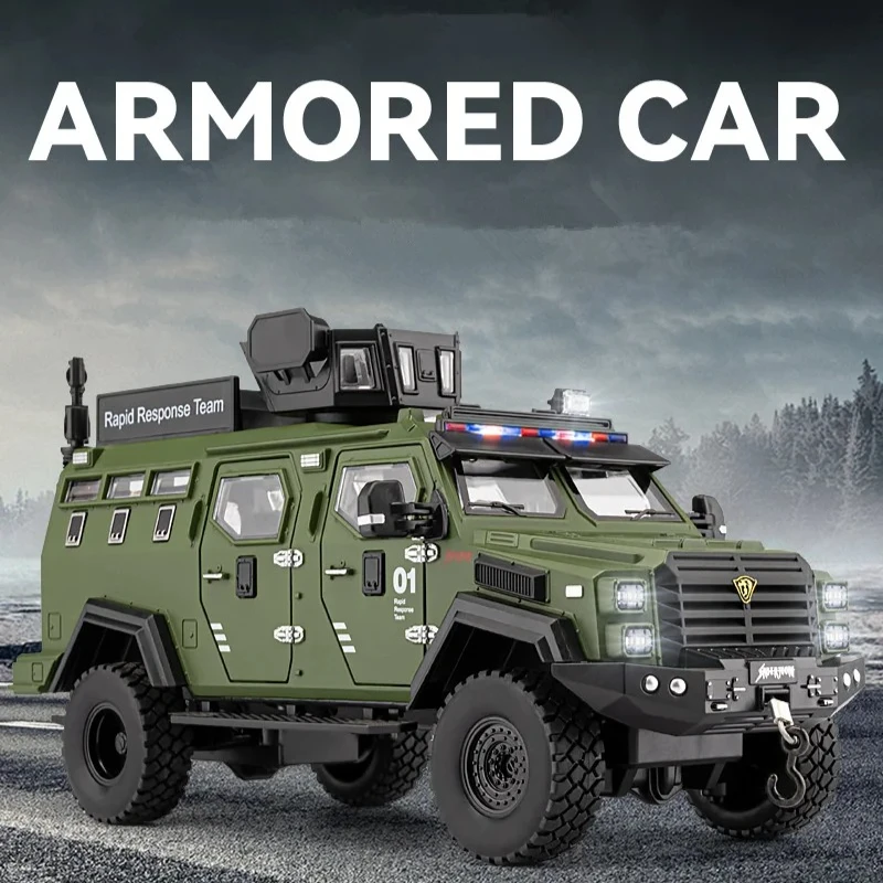 

1:24 Saber Tooth Tiger Armored Car Street Car Edition Alloy Car Model Ornament Diecast Alloy Car Model Collectible Toy Gift