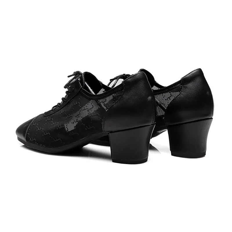 Women Ladies Social Dancewear High Heels Cowhide Breathable Square Dance Shoes Gitaba Double Soft Bottom Rumba Chacha Shoes