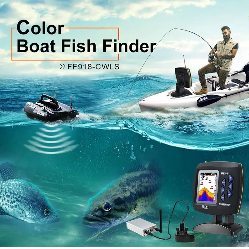 Imagem -06 - Wired Dual Frequency Fish Finder com Tela Colorida Sensor Sonar Câmera para Pesca 300m Fish Detector Echo Sounder Alarme