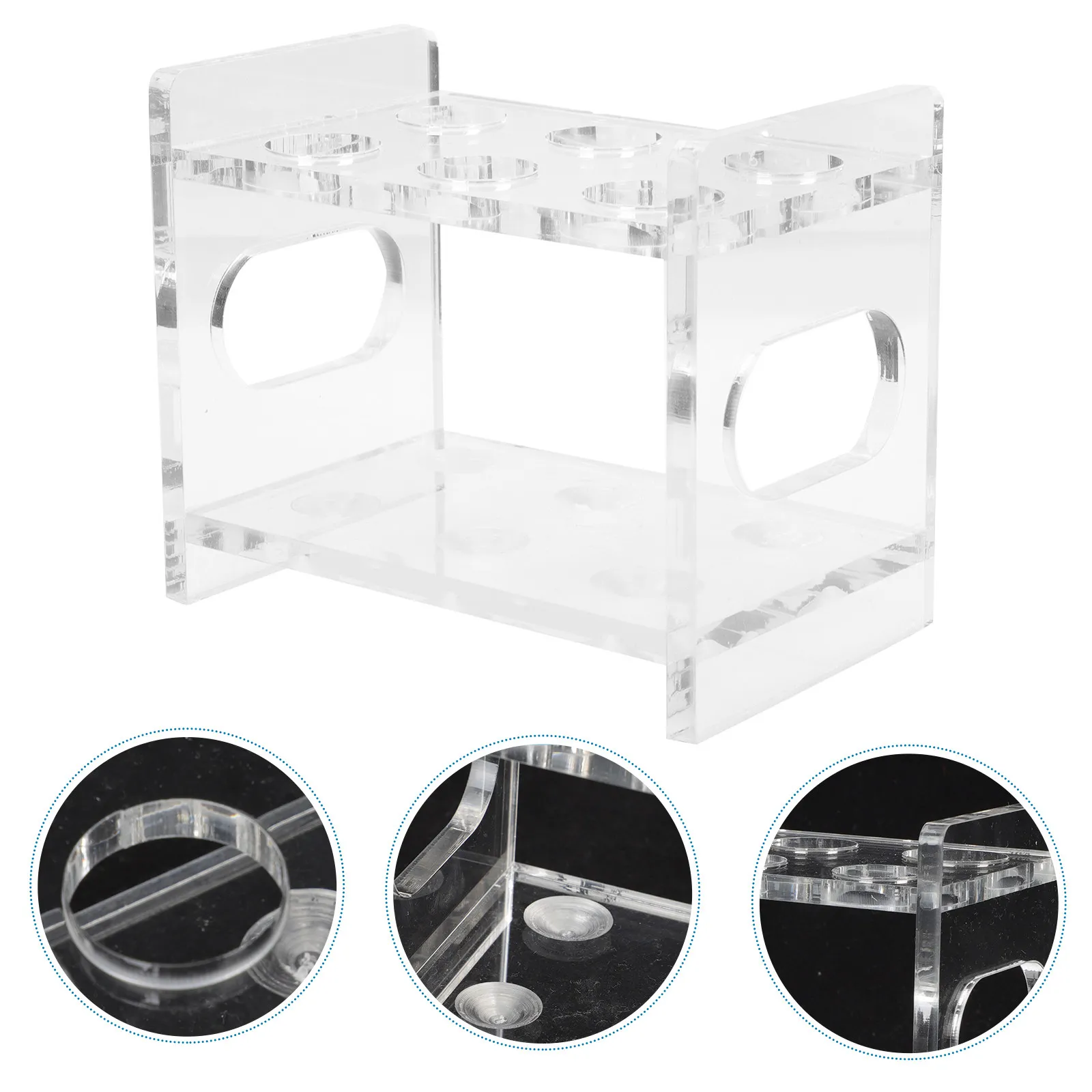 6-Hole Acrylic Test Tube Rack Clear Laboratory Stand Stable Holder for Centrifuge Tubes Test Tube Holder Laboratory Tool view 2