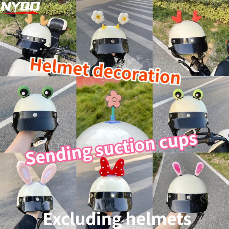 Rabbit Ear Helmet Decoration Accessories Battery Electric Vehicle Motorcycle Motorcycle Helmet Ornaments Excluding Helmets