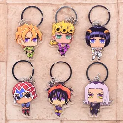 Jojo Anime Keychain Arcylic Cartoon Figures Keyrings Kawaii Key Chain Accessories