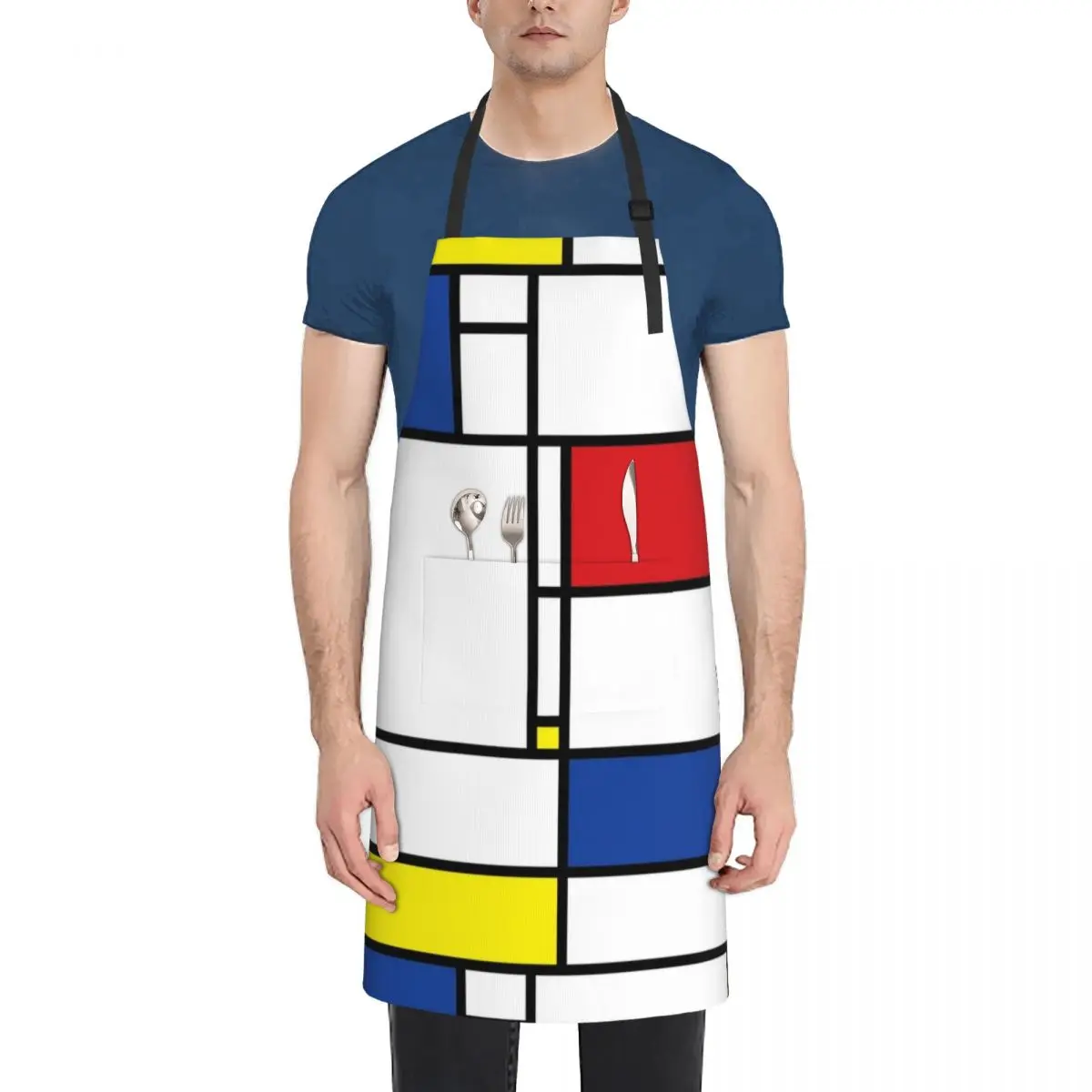 

Mondrian Minimalist De Stijl Modern Art  fatfatin Apron Kitchen For Men esthetician For Cosmetologist Apron