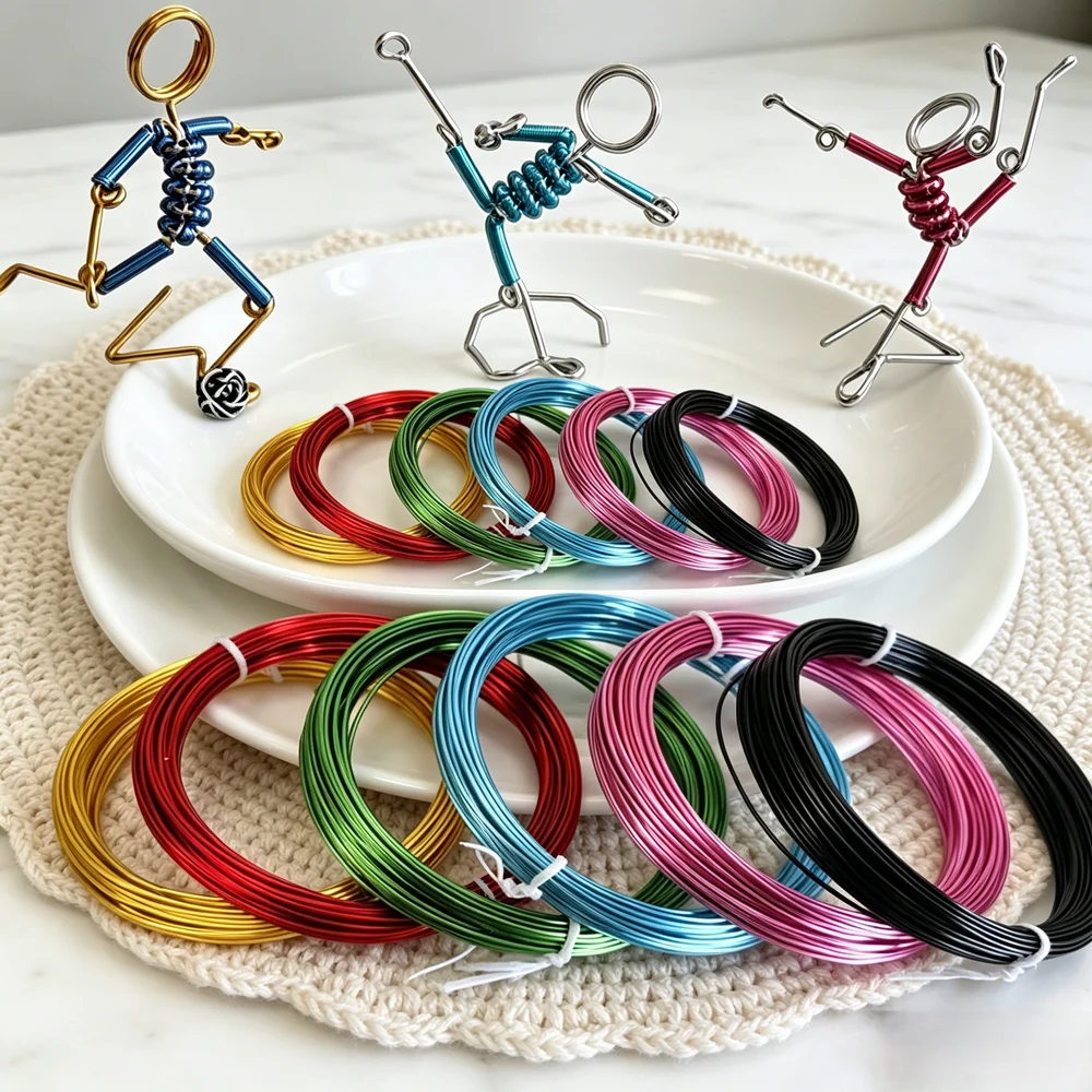 

⌀ Мягкая гибкая алюминиевая проволока 2 мм, рулон 10 м, цветная проволока для рукоделия, для изготовления украшений, браслетов, ожерелий и проектов по ткачеству своими руками