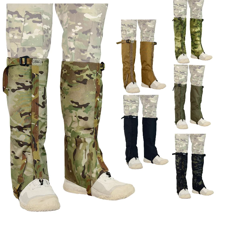 

Tactical Leg Gaiters High Gaiters Knee Protection Anti-Tear Nylon Fabric Full Length Zip Breathable for Camping Hiking Warmer