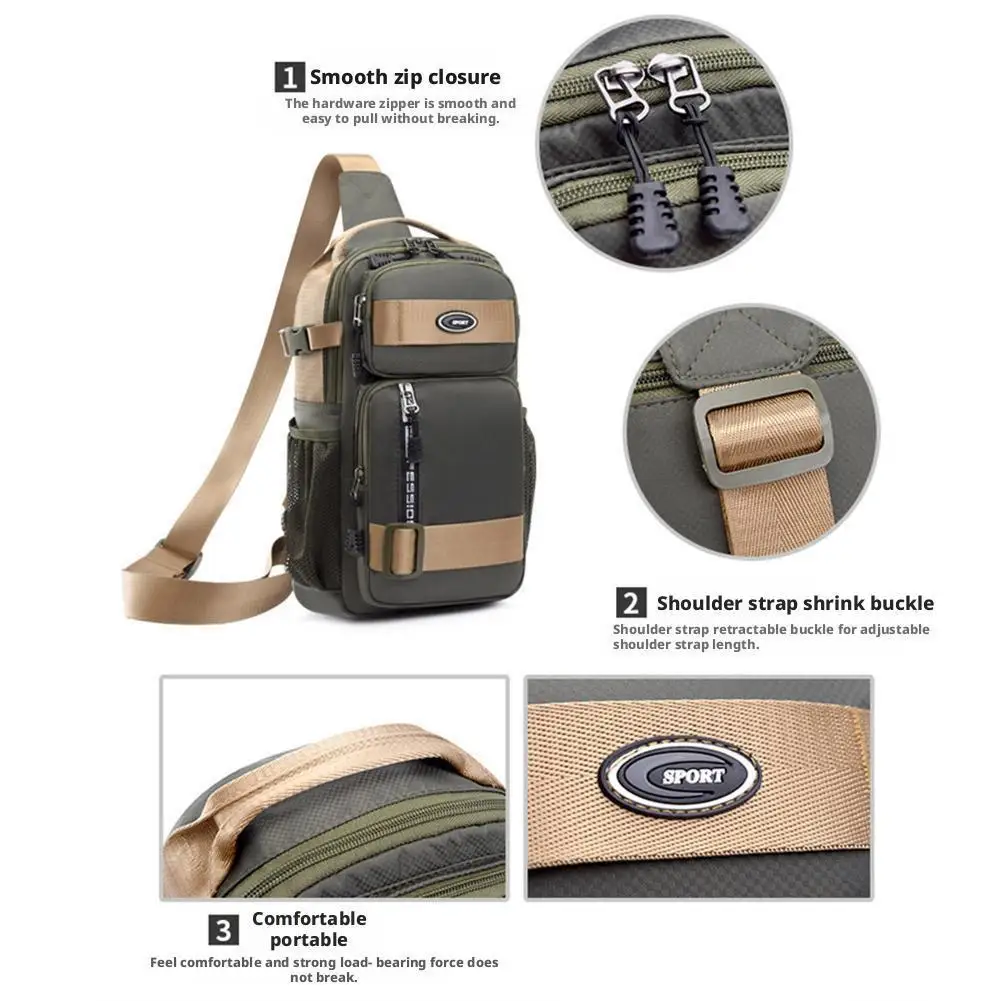 

Нагрудная сумка большой емкости, повседневная дорожная сумка через плечо, модная уличная сумка из полиэфирного волокна, деловая сумка