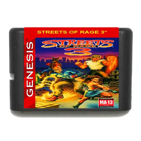 Streets Of Rage 3 Sega Genesis 메가 드라이브용 16비트 MD 게임 카드 재생산 카트