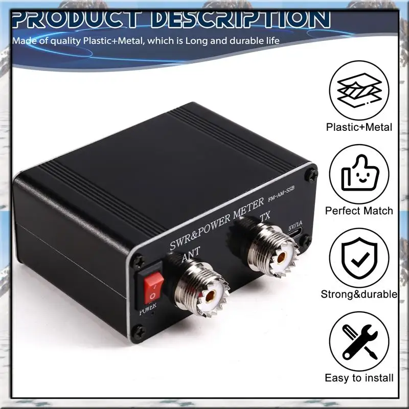 

AA46 120W SWR Digital Power Standing Wave Meter 1.8-54Mhz Shortwave Meter FM AM SSB Modes Power Meter Adjustable
