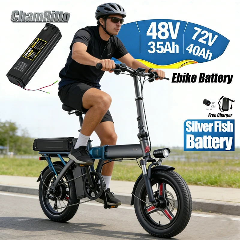 

Аккумулятор для электровелосипеда SilverFish 60В/72В 20Ач/24Ач/30Ач/40Ач/50Ач/60Ач, литиевая батарея для электровелосипедов 36В/48В/52В, Bafang 1000Вт/2000Вт