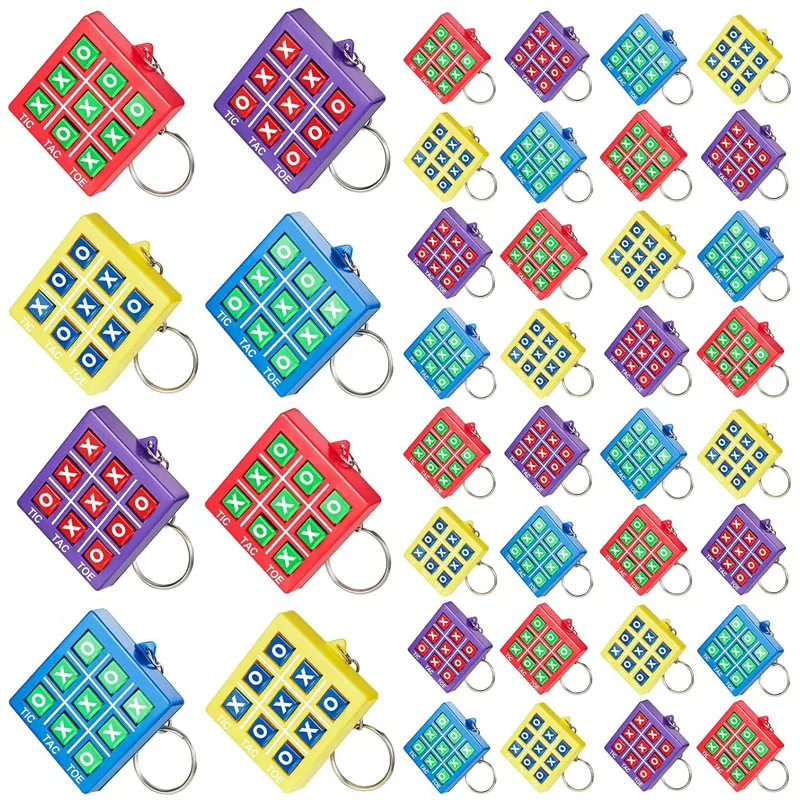 6/3PCS Plastic Tic Tac Toe Keychain Party Favor Educational Toys Christmas Birthday Small Gift for Students Classroom Prizes