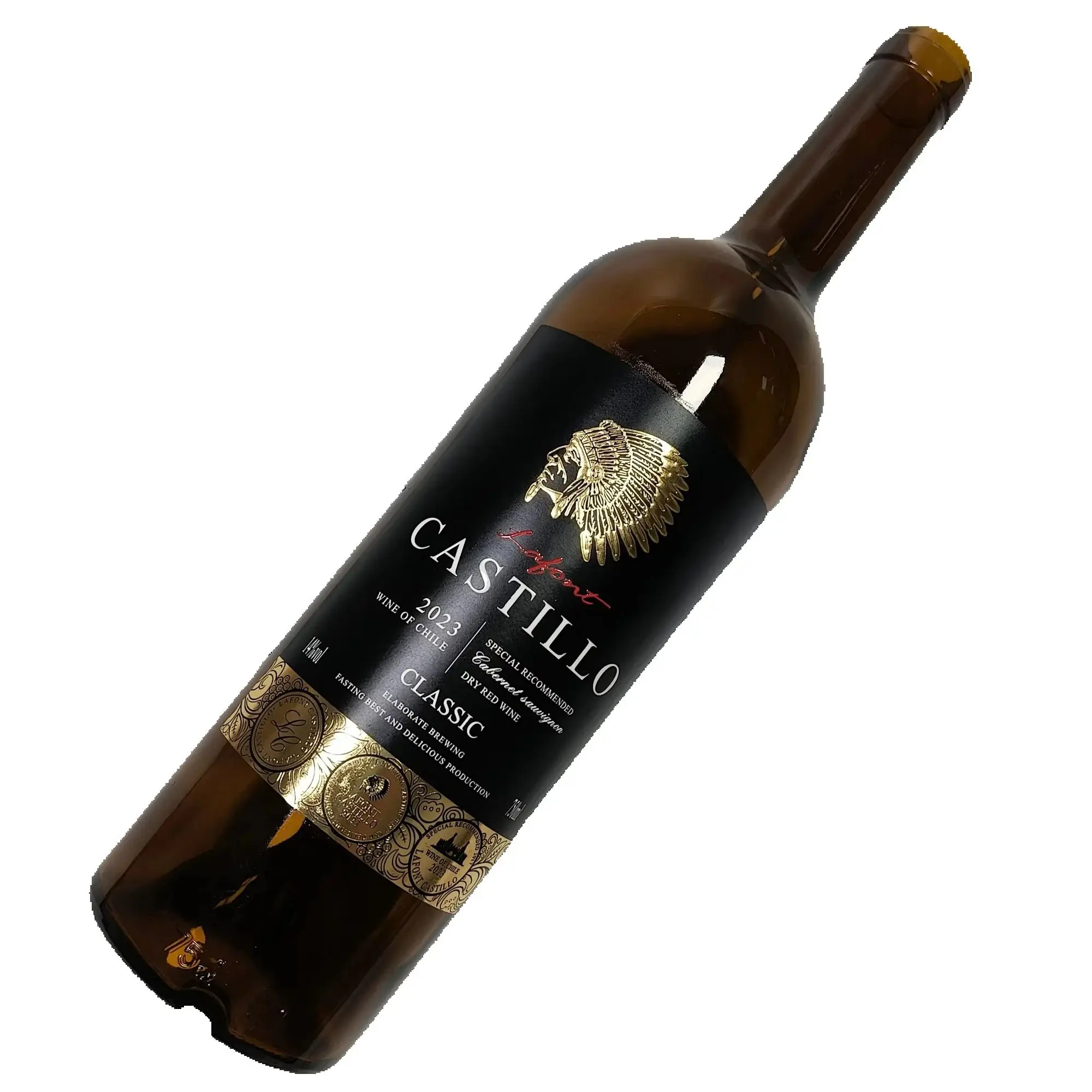 Custom Luxury Red Wine Label｜Gold Foil UV Finish｜Waterproof Adhesive Sticker