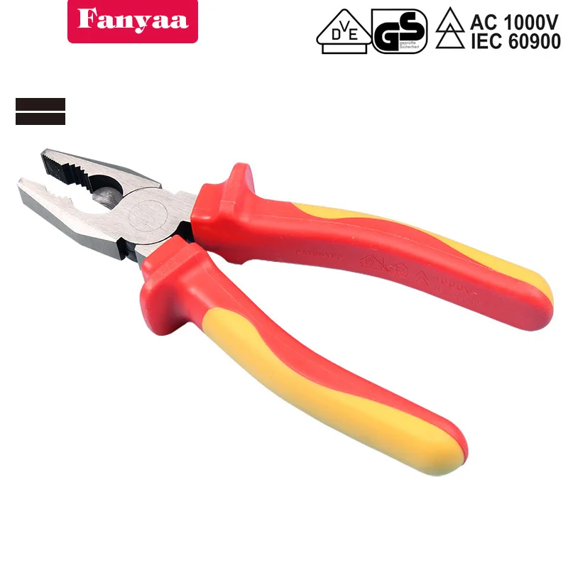 

Fanyaa Insulated Regular Flat Mouth Pliers 7" 180mm Wire Snap Tool Bolt Nut Clamp Twist Puller Household Electrician Hand Tool