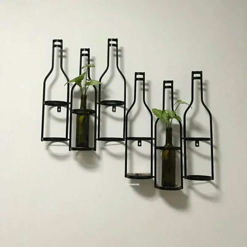 Armário de Vinho Criativo para Casa, Suporte de Vinho Americano Montado na Parede, Móveis de Bar Retrô, Decorações de Arte em Ferro Forjado para Bar d