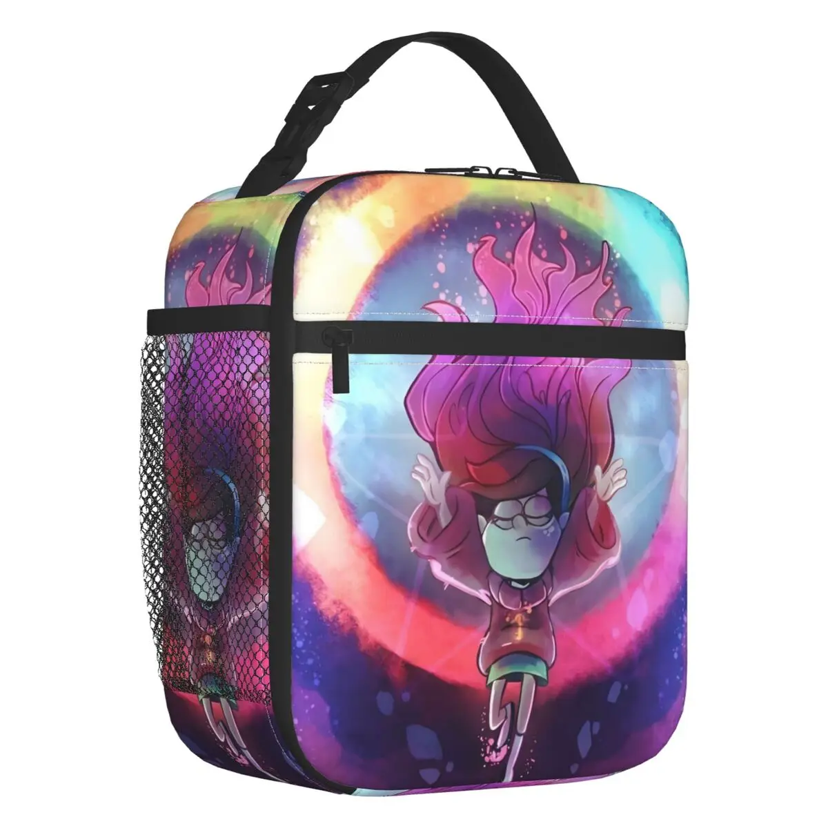 

Custom Gravity Falls Insulated Lunch Bag for Women Portable Cartoon Movie Town Thermal Cooler Bento Box Beach Camping Travel