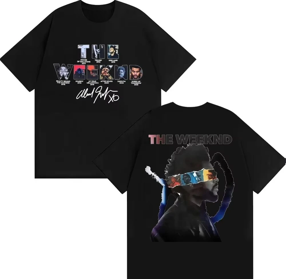New 2026 The Weeknd After Hours Til Dawn European Tour T-shirts Men's Clothing Fashion Hip Hop Style T Shirt Cotton Tshirt
