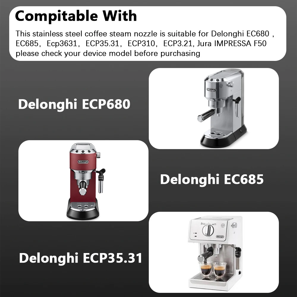 Coffee Steam Spout Nozzle Coffee Maker Tools Compatible With EC680 EC685 ECP3631 ECP35.31 ECP310 ECP3.21 Jura IMPRESSA F50