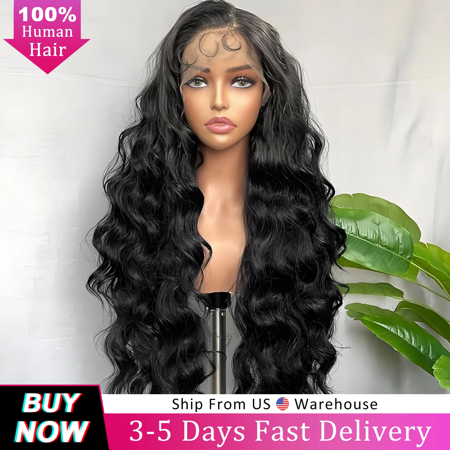 

Парик из натуральных волос 13x6 HD Loose Wave, 40 дюймов, прозрачный кружевной фронтальный парик Body Wave, плотность 200%, предварительно снятая линия роста волос, натуральный черный цвет