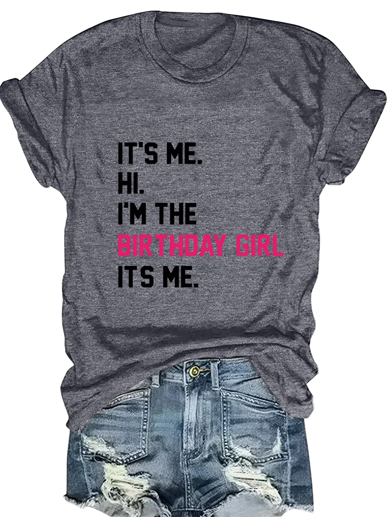 

Fashionable Ladies round Neck Short Sleeve T-Shirt with Letter Pattern Print Casual Comfortable Women's Top