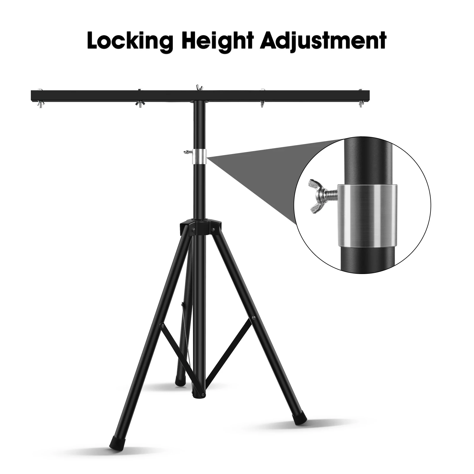 Stage Light Bracket Support DJ Lighting Adjustable Tripod Stand with Top T Bar for Par Lights Stage Lighting Fixture Disco Party